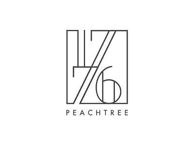 1776 Peachtree Logo icon lockup logo logo design logo mark logotype number