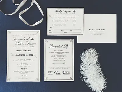 Invitation Set 1920s border design brand design invitation invitation set invite layout old hollywood set stationery