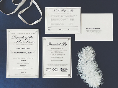 Invitation Set 1920s border design brand design invitation invitation set invite layout old hollywood set stationery