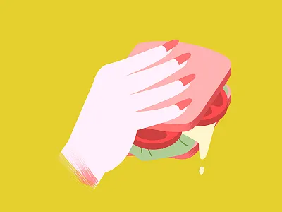 Sandwich cheese hand lettuce sandwich sauce tomato