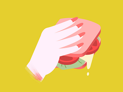 Sandwich cheese hand lettuce sandwich sauce tomato