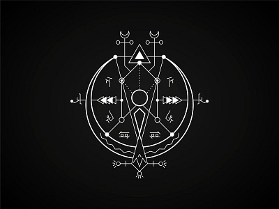 Dark Symbol 1 background geometric art icon moon rituality sacred geometry symbols triangle