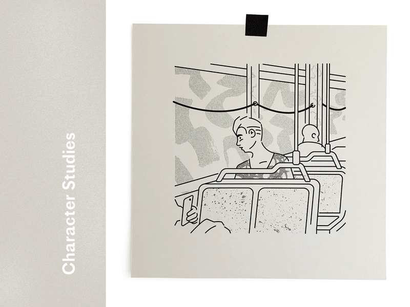 Character Studies bus character hands illustration riso risograph studies texture