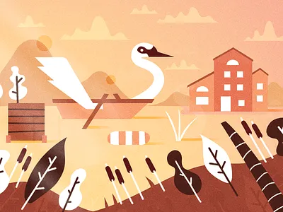 Swan Rowboat design graphic design illustration photoshop rowboat vector warm