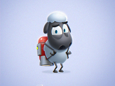 Cute Sheep art character cute design rocket sheep