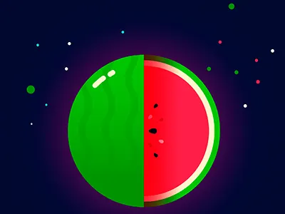 Watermelon art design flat illustration illustrator logo mbe