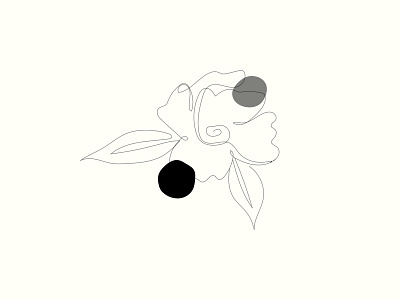 Flower art black floral flower illustration line minimal simple single line