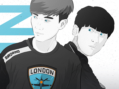 London Spitfire Birdring & Profit birdring illustration league london overwatch esports owl profit spitfire