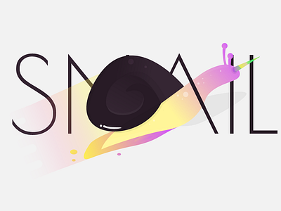 the unicorn S N A I L 🦄 animal colour palette gradient ios minimal snail sticker