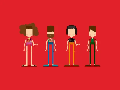 Cumbieros characters illustrations