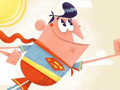 Superman detail digital art illustration justice league kidlit superhero superman vector