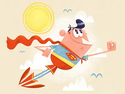 Superman digital art illustration justice league kidlit superhero superman vector