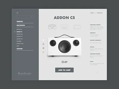 Product view 012 cart dailyui design ecommerce interface product remix shop speaker ui view