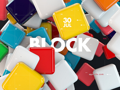 Block Motion 3d abstract after effects animation c4d color daily ui design graphic ident motion yellow