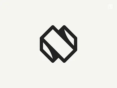 Logo: Letter N bold brandmark folded icon letter lettering logo logotype mark n origami symbol