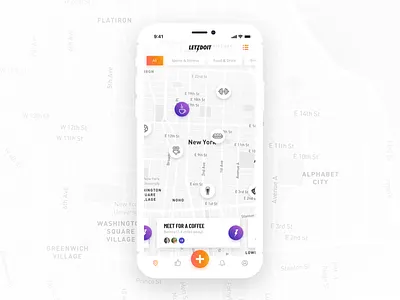 Letzdoit / Map app cards gradient icons iphonex map navbar outline shadows sport