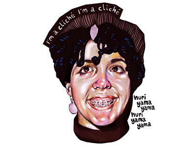 Cliche drawing illustration pencil poly styrene portrait punk