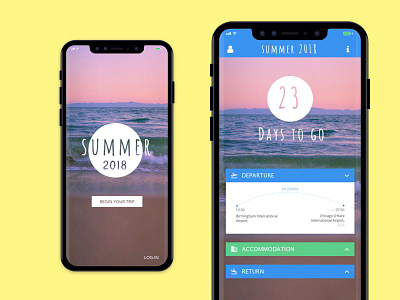 Holiday CountDown App app countdown flights ios iphonex mobile summer widget