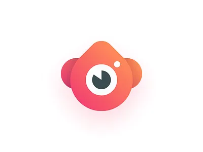 Monkey Camera brand camera eye gradient lens logo monkey orange pink red shadow simple