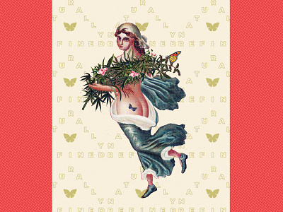 Butt Tatts angle branding butterfly cannabis collage illustration naturally nature print public domain