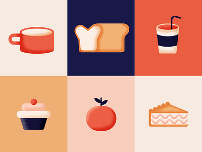 Illustrations - Momê [Bakery and Pâtisserie] bakery bread coffee cupcake food fruit illustrations juice pie pâtisserie