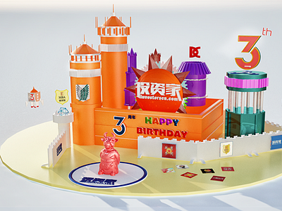 year ago Company birthday c4d