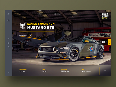 RTR Eagle Squadron concept header ui ux webdesign website