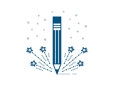 Pencil bluetone icon blue creative creativity draw icon icon design icon set ideas pencil process sketch stars