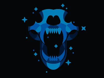 Crystal Skull animal bear circles design icon logo skull vector