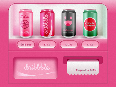 Hello Dribbble coca cola vending machine