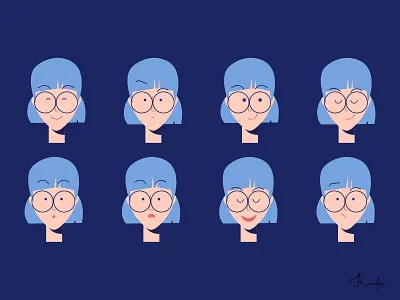 Cutie_Expression character design cutie expression illustration vector