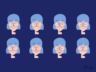 Cutie_Expression character design cutie expression illustration vector