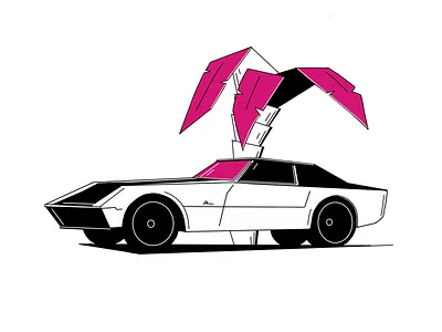 Stingray 80s car chevrolet corvette miami oldtimer palm retro transporation tree