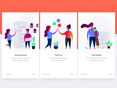 Team Todo onboarding screens illustration ios onboarding todo visual design