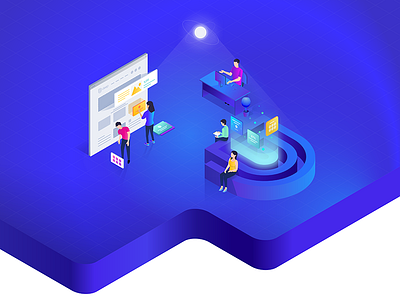 Deep Project deeptheme footerbuilder header headerbuilder illustration isometric pagebuilder ui ux webnus website wordpress