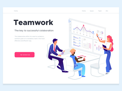 Teamwork Template illustration ui ux web