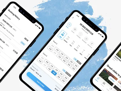 Court Booking booking court date picker history ios iphone x payment sports time