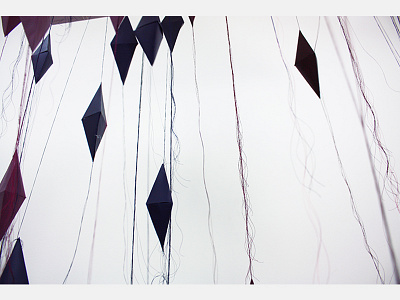 Threads & Paper color hanging mobile paper thread workspace.