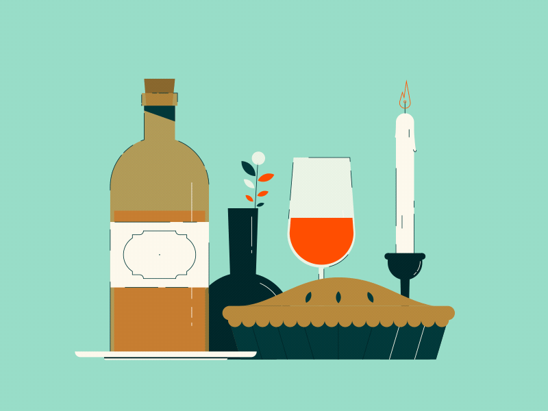 "Aliens" aliens beam candle food glass pie plate wine