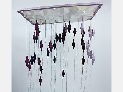 Threads & Paper color hanging mobile paper thread workspace.