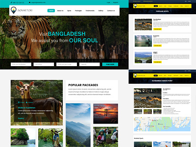 Travel Website jungle landmarks tour package travel uiux website