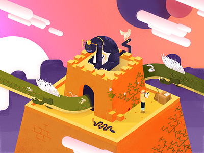 Cat queen adventure cat character design dragon game game design illustration