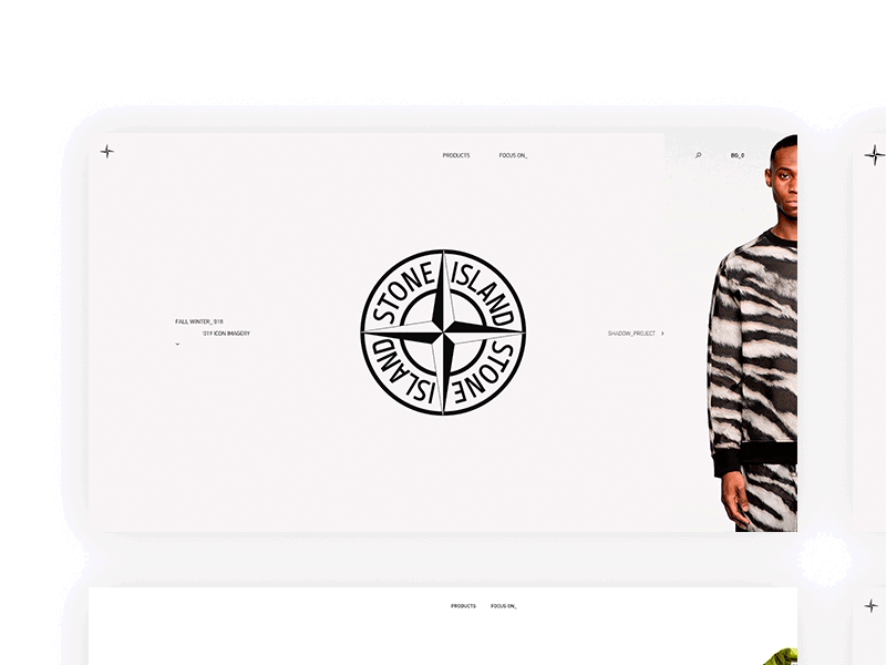 STONE ISLAND animation design e commerce interaction minimalistic store ui ux web