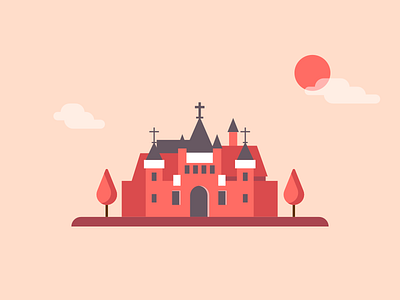 Daytime castle day illustration tower ui