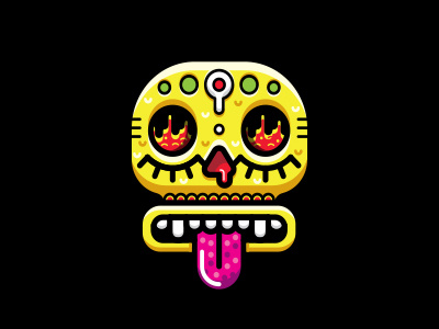 mexico skull acid emblem eye logo lsd mexico skull tongue