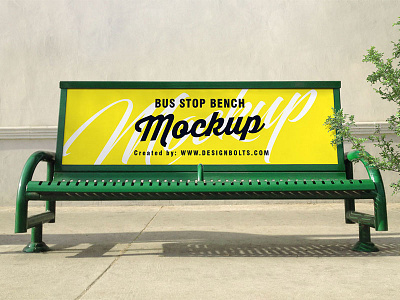 Free Outdoor Advertising Bus Stop Bench Mockup PSD bench mockup bus bench mockup bus stop bench mockup free mockup mockup psd outdoor mockup