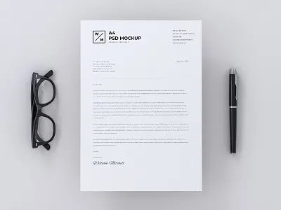 Top View A4 Paper Mockup a4 bw invoice mockup paper receipt