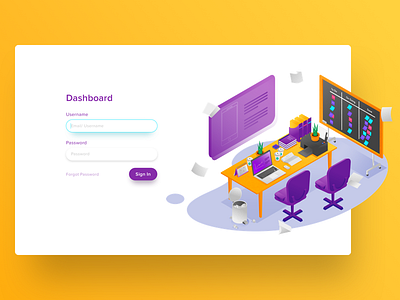 [WIP] Dashboard Sign In dashboard isometric sign in ui web