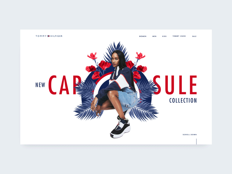 Tommy Hilfiger - Landing animation dailyui gif interaction landing landingpage leaf motion tommy hilfiger ui ux web design