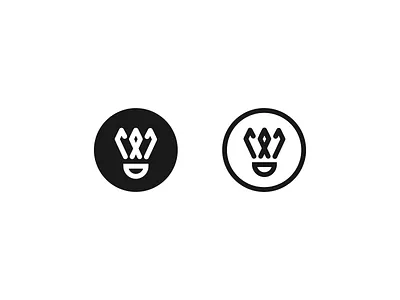 Shuttlecock badminton crown exercise icon king line logo shuttlecock sport